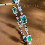 Natural Emerald Diamond Bracelet D4.81ct d1.79ct. 18K